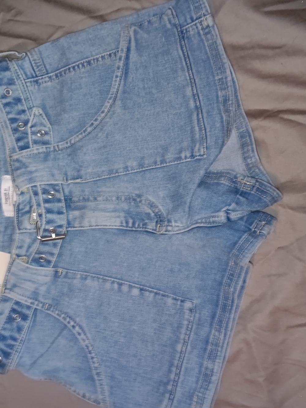Forever 21 Light Blue Denim Shorts with Belt